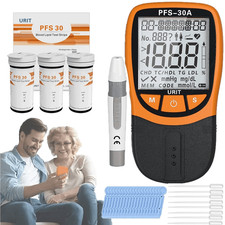Cholesterol, triglyceride, five-item blood lipid analyzer kit 30 test strips 