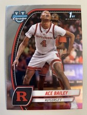 Ace Bailey 2025 Bowman U Chrome 1st Bowman RC #1 Rutgers Jazz NRMT FREE SHIPPING