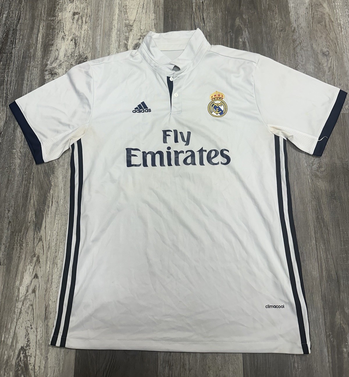 Real Madrid Cristiano Ronaldo #7 Futbol Soccer Home Jersey Shirt STAINED