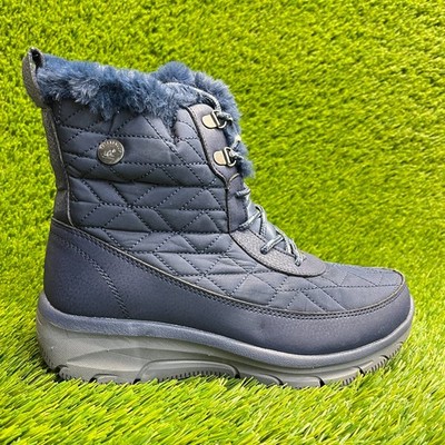 Skechers Easy Going Frostline Womens Size 6 Blue Outdoor Waterproof Ankle Boots