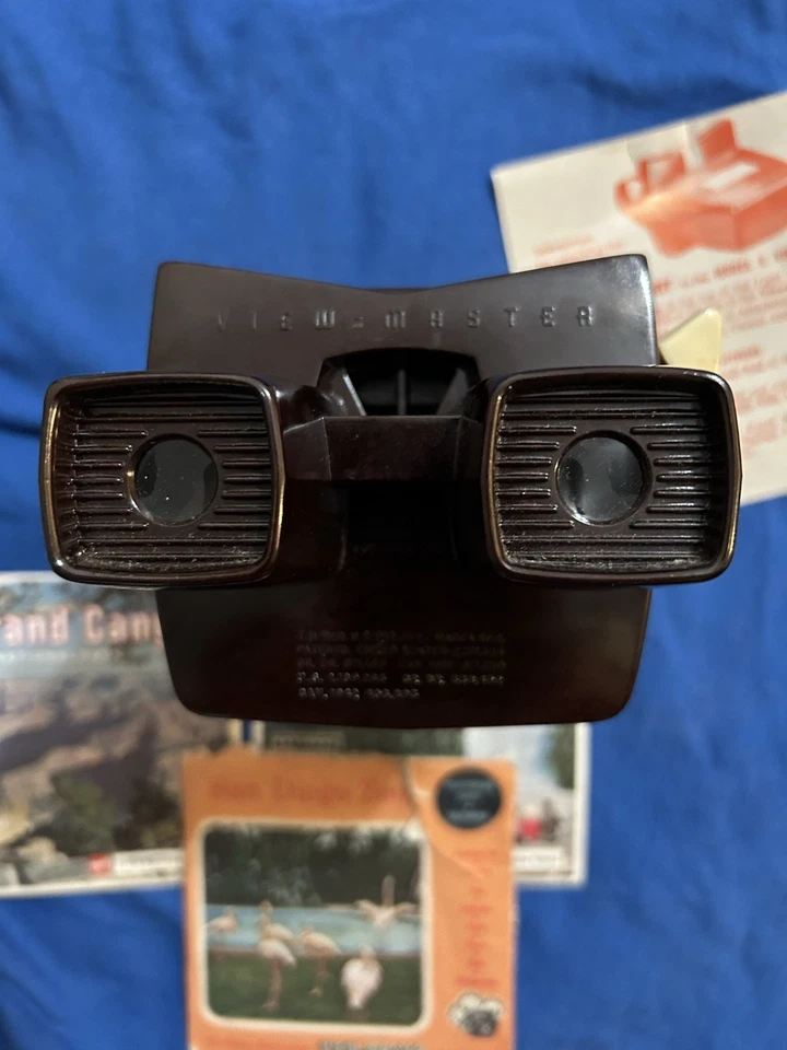 Raro Sawyer’s View Master Modelo E Marrón Baquelita Luz de Trabajo 3 Carretes Excelente Foto 3 de 4