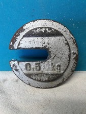 Vintage Cast Iron 0.5kg  Slotted Calibration Weight