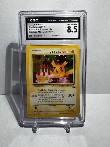 Birthday Pikachu Holo Black Star #24 Wizards Mail Giveaway CGC 8.5