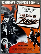 1958 WALT DISNEY "THE SIGN OF ZORRO" MOVIE EXHIBITOR'S CAMPAIGN PRESS BOOK