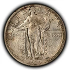 1918 25c Standing Liberty Silver Quarter - AU - SKU-Y6796