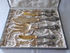 Antique Art Nouveau Fish Serving Flatware 800 Silver Six Piece Richly Decorated