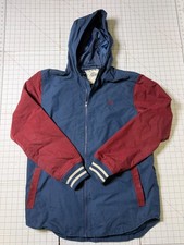 Vans Mountain Edition Jacket Men's Large Navy Blue Maroon Hoodie Skater Bomber