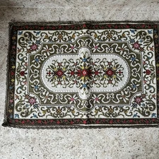 VTG Muylle Belgium Embroidered Floral Tapestry Table Mat 19”x13.5”