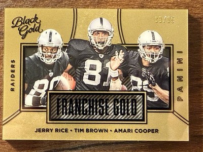 2016 Panini Amari Cooper /15 Jerry Rice Tim Brown Franchise Black Gold Reverse