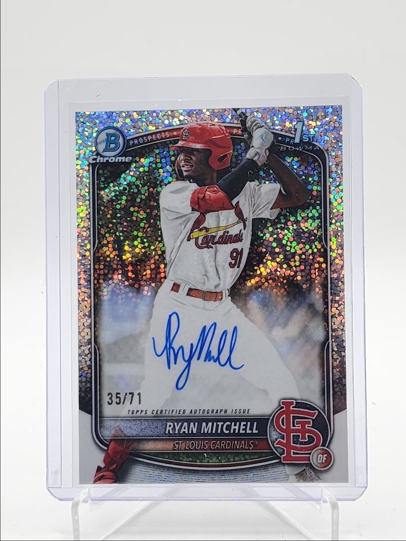 RYAN MITCHELL 2025 BOWMAN CHROME DRAFT 1ST SPARKLE REFRACTOR AUTO /71 Q1449