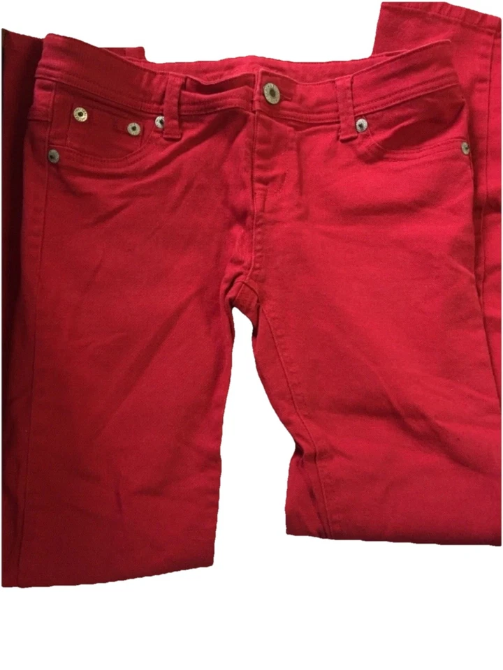 Pantalones largos de mezclilla rojos lisos Wet Seal para mujer talla L Foto 3 de 4