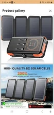 SOARAISE Wireless Solar Power Bank 25,000Mah Charger With Built In 3 Cables