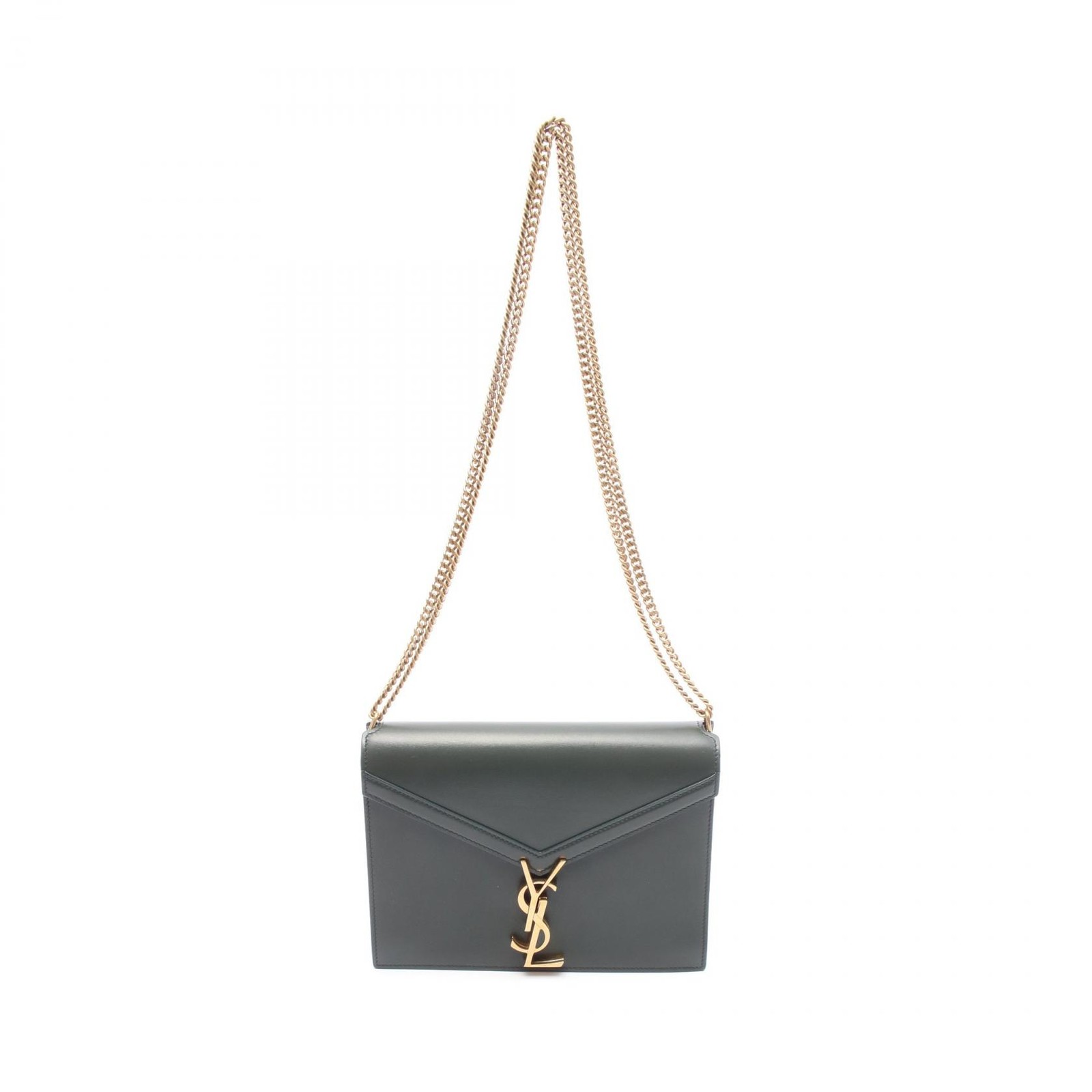 Borsa a tracolla SAINT LAURENT PARIS Cassandra catena 532750 pelle verde usata donna