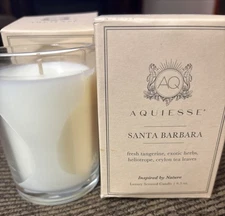 Aquiesse Santa Barbara Luxury Scented Candle 6.5 oz 40 Hr Burn Time X2
