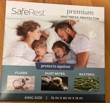 SafeRest King Size Premium Waterproof Mattress Protector New in Box