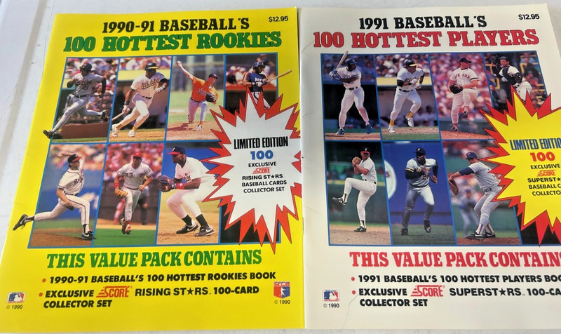 1990-91 Score 100 Hottest Players + 100 Hottest Rookies Magazine Lot Of 2