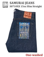 SAMURAI JEANS S0710XX 15oz Selvedge Slim Straight Denim Size 28-40 One-washed