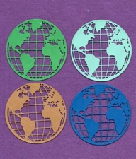 WORLD travel globe vacation die cuts scrapbook cards