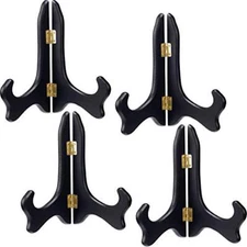 4 Pack 6 Inch Wooden Diplay Stand Plate Easel Decorative Picture Frame Holder