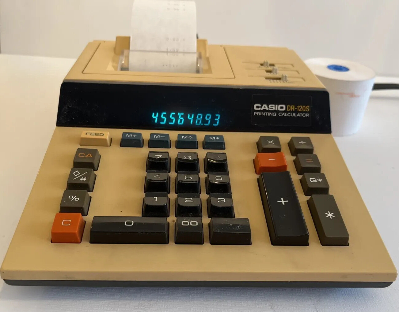 Casio DR120S 12Digi Heavy Duty Printing Calculator Rare Vintage