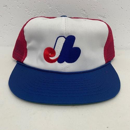 Vintage Montreal Expos Trucker Snapback Hat Cap MLB Deadstock NOS 80s 90s T.E.I.
