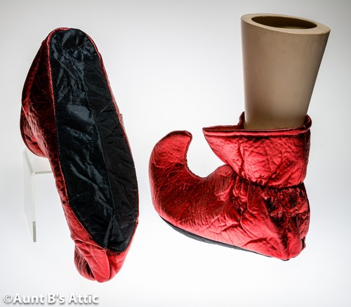 Chaussures elfes tissu adulte boiteux bottines bout pointu doux accès costume de Noël. - Photo 2/7