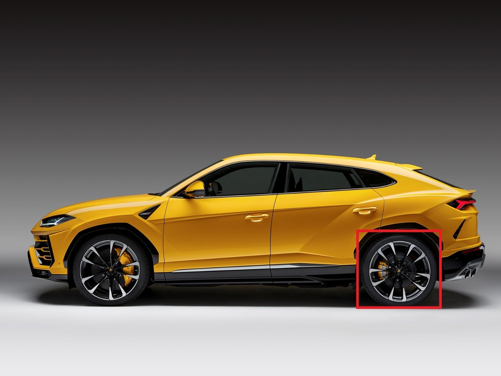 Pair of 2 OEM 23" Lamborghini Urus Taigete Rear Wheels Rims Black Machined