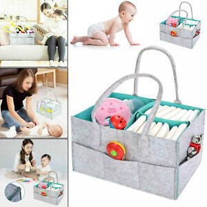 Baby Diaper Organizer Storage Box Caddy Felt Changing Nappy Kids Carrier Bag UK