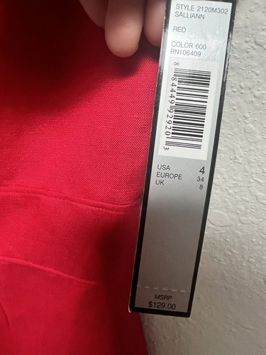 Tahari Arthur S. Levine Red Dress Size 4 MSRP $129 - Picture 7 of 7