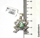 925 sterling silver Frog abalone gemstone pendant necklace 5.4g 18" unique — photo 4