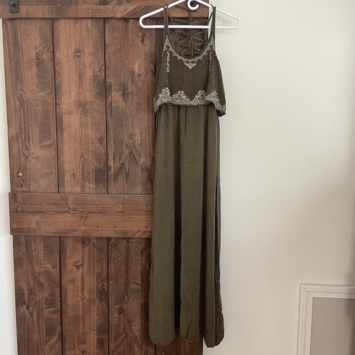 Earthbound Maxi Dress Small Brown Boho Hippie Artsy Granola Girl