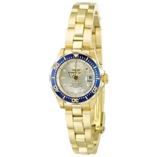 Invicta Women's Watch Pro Diver Quartz Champagne Dial Yellow Gold Bracelet 4610