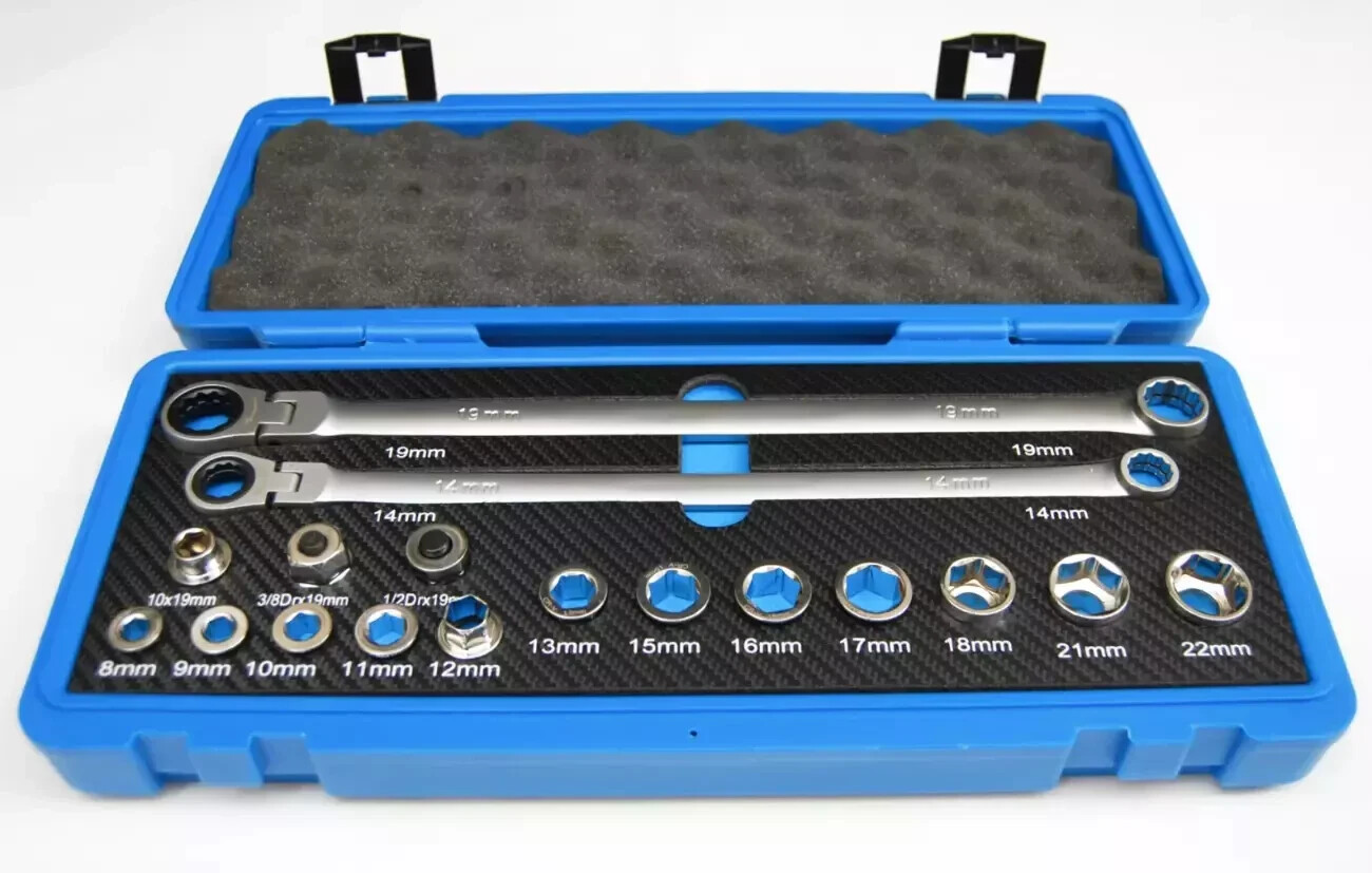 Set Chiavi Cricchetto Snodate 616B | Bussole 8-22mm e Adattatori Professionali