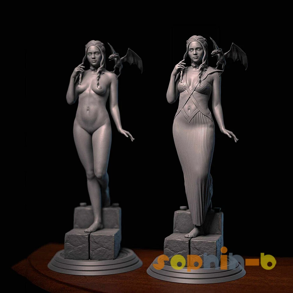 Daenerys Targaryen Sexy NSFW Resin 1:4 Model Unpainted 3d Print GK Statue Figure - Image 2 of 4