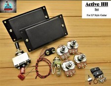 G.M. ACTIVE HUMBUCKER SET Black with wiring kit with Full Size 24mm Pots
