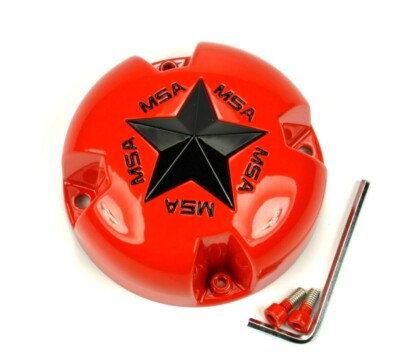 New MSA Off-Road Wheels Red Black Star Wheel Center Cap M38-M12 MSA-CAP