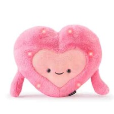 FAO Schwarz Valentines 12" Glow Brights Plush Heart - Pink with sound and lights