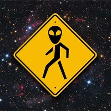 Listing image for Alien Crossing / Pedestrian Sign - UFO Sighting - Roswell - E.T. - Space Travel