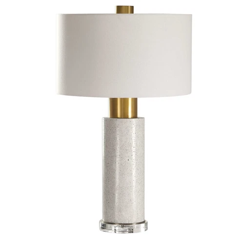 Vaeshon Concrete Column Modern Table Lamp Brass Plated Accents ~ Uttermost 27854 - Picture 2 of 5