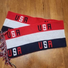 Knitmakers USA KnitScarf Sports Red, White Blue ~ 93x70" Patriotic!