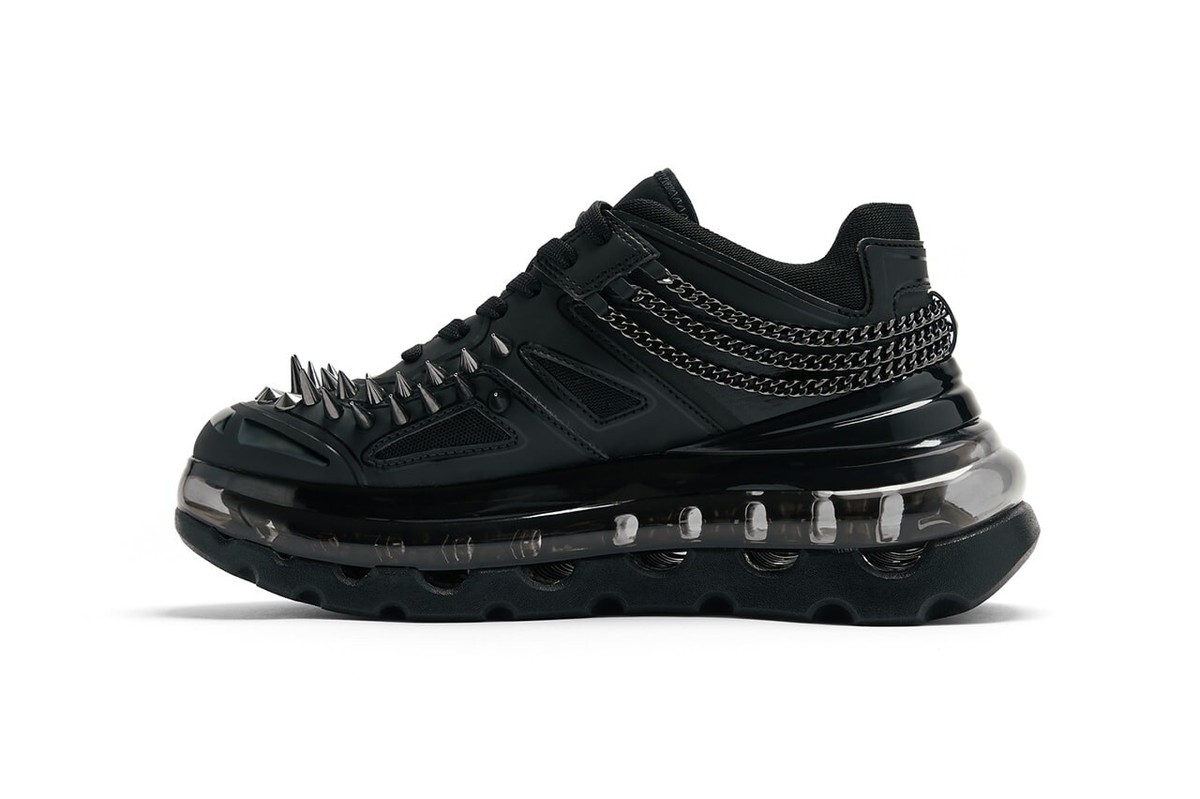 Bump'Air Gothic Shoes 53045 Black Spike Stud Chain Chunky Bump'Air Gothic Shoes 53045 Black Spike Stud Chain Chunky