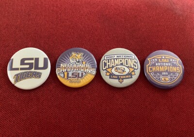 LSU Tigers CFB Champions memorabilia - 4 x 1.75'' pin-back buttons