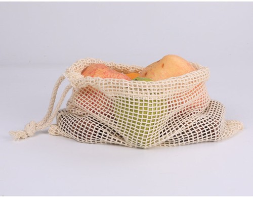 Reusable Washable Eco Friendly Produce Bags Cotton Mesh Drawstring Food Storage - Picture 9 of 13