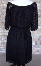 VTG WHITE HOUSE BLACKMARKET SZ M BLACK LACE 3/4 SLEEVE COCKTAIL/OCCASSION DRESS