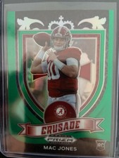 2021 PRIZM DRAFT PICKS FOOTBALL CRUSADE GREEN MAC JONES ROOKIE PATRIOTS