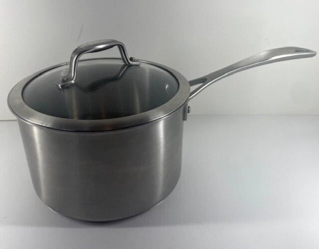 American Kitchen Cookware Try-Ply Stainless 2.5 qt Sauce Pan & Lid Made in USA