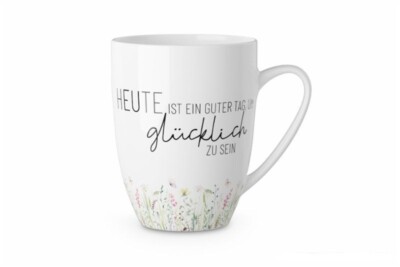 Kaffeebecher ''Heute ist ein guter Tag, um glücklich zu sein - Wiese'', 250 ml