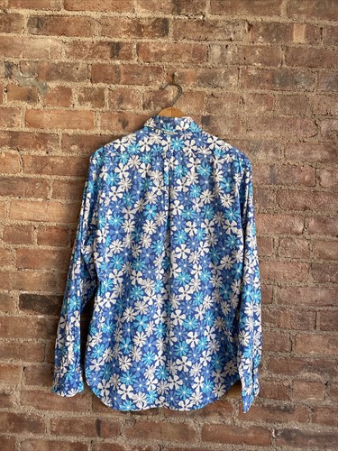 Engineered Garments Men's Shirt, Sz Medium 100% Cotton Floral Blue/White - Picture 4 of 7