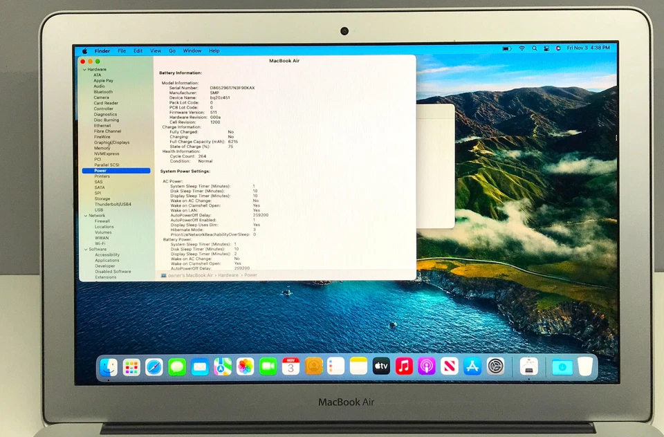 Apple MacBook Air 13 Core i5 1.6GHz 4GB RAM 128GB SSD A1466 EMC2925 Tested - Image 4 of 4