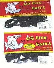 Big Bite Bait 2,75" Old Style Chunks Lot of 2=Black Neon-10/p)